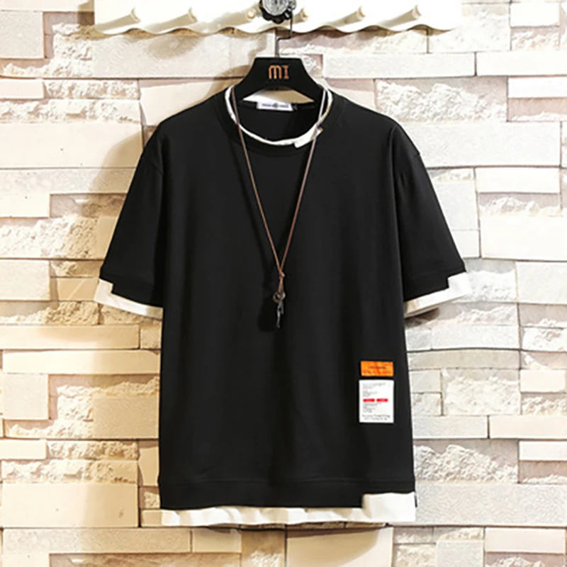 

Men's Casual T-shirt Summer Short Sleeves Harajuku Korea Fashion Tshirt Streetwear Hip Hop Rock Punk Men Top Tees Tshirt Clothes