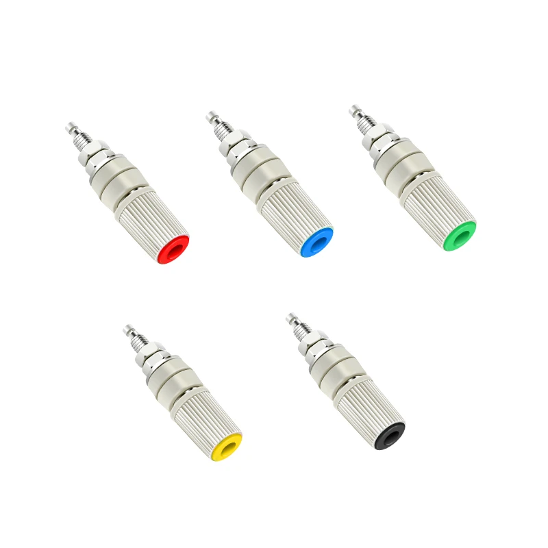 

100pcs 30A high-current banana socket pure copper terminal 5mm banana socket plug 4mm terminal ground column