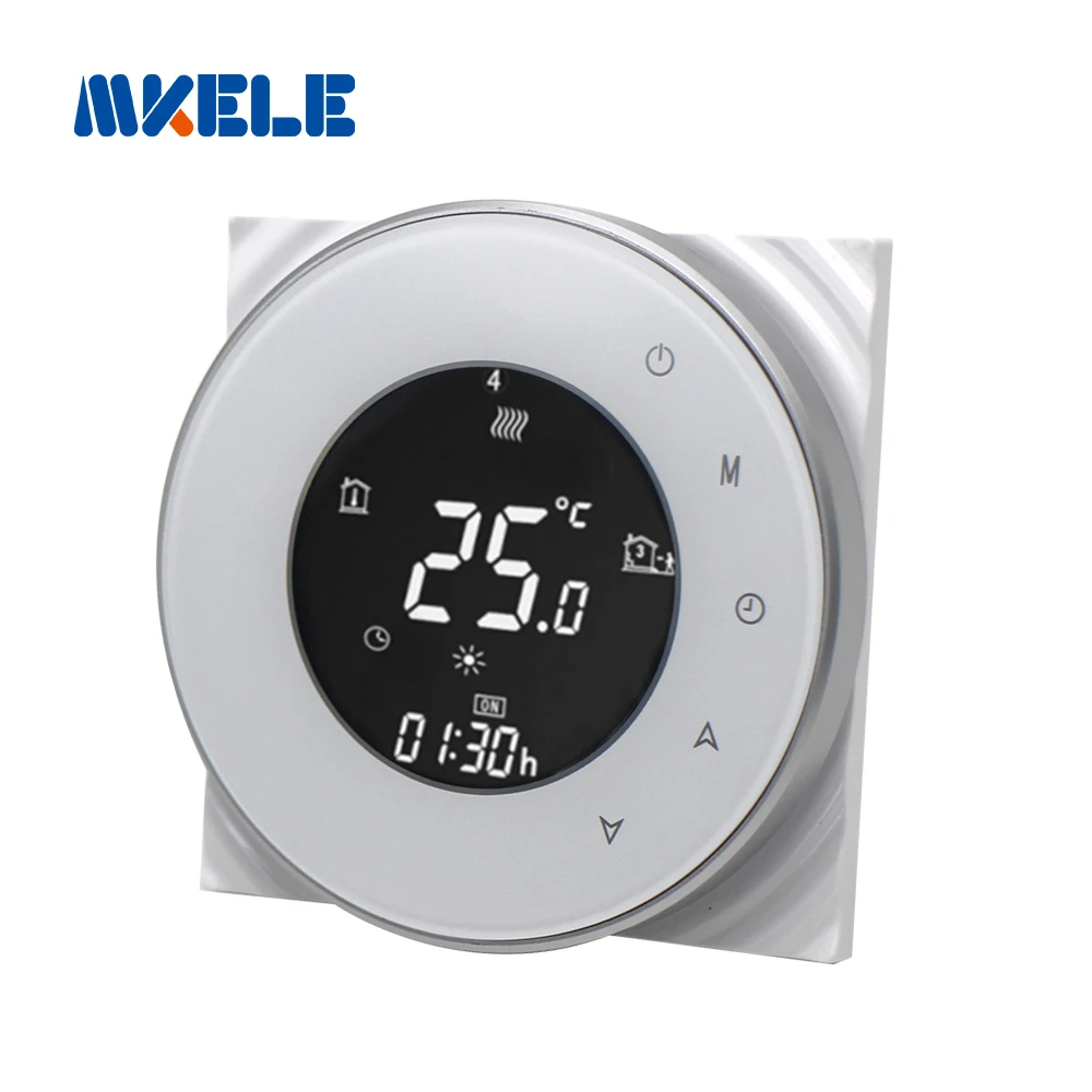 Круглый умный Wi-Fi контроллер термостата с сенсорным экраном для системы теплого