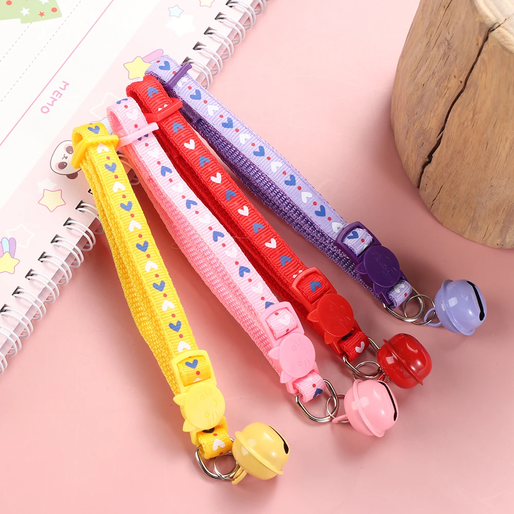 1 шт. ошейник с сердечком и колокольчиком ошейники для собак ожерелье котенком