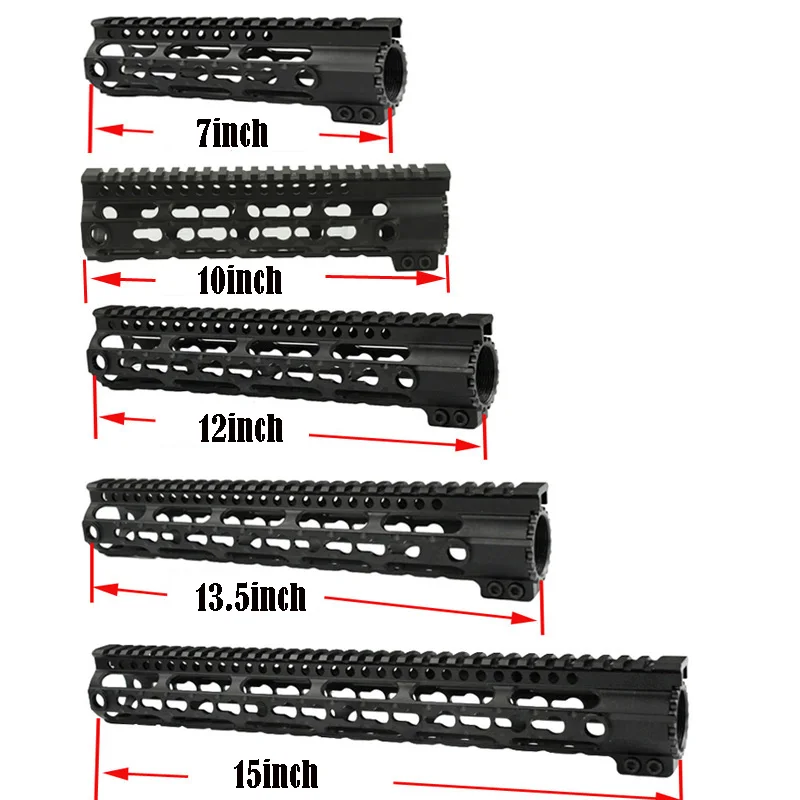 

Totrait Tactical 7'' 9'' 10.2''12.2'' 15.25'' Handguard Keymod Rail System for Airsoft AEG for Hunting Shooting Black
