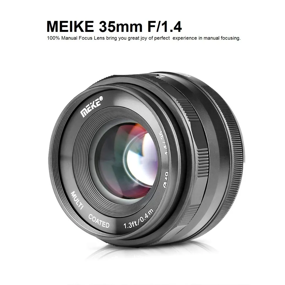 Объектив Meike 35 мм F1.4 с ручной фокусировкой для Sony E-Mount A7R/a7S A7/fuji X-T2/canon Eos-M M6/m4 Aps-C