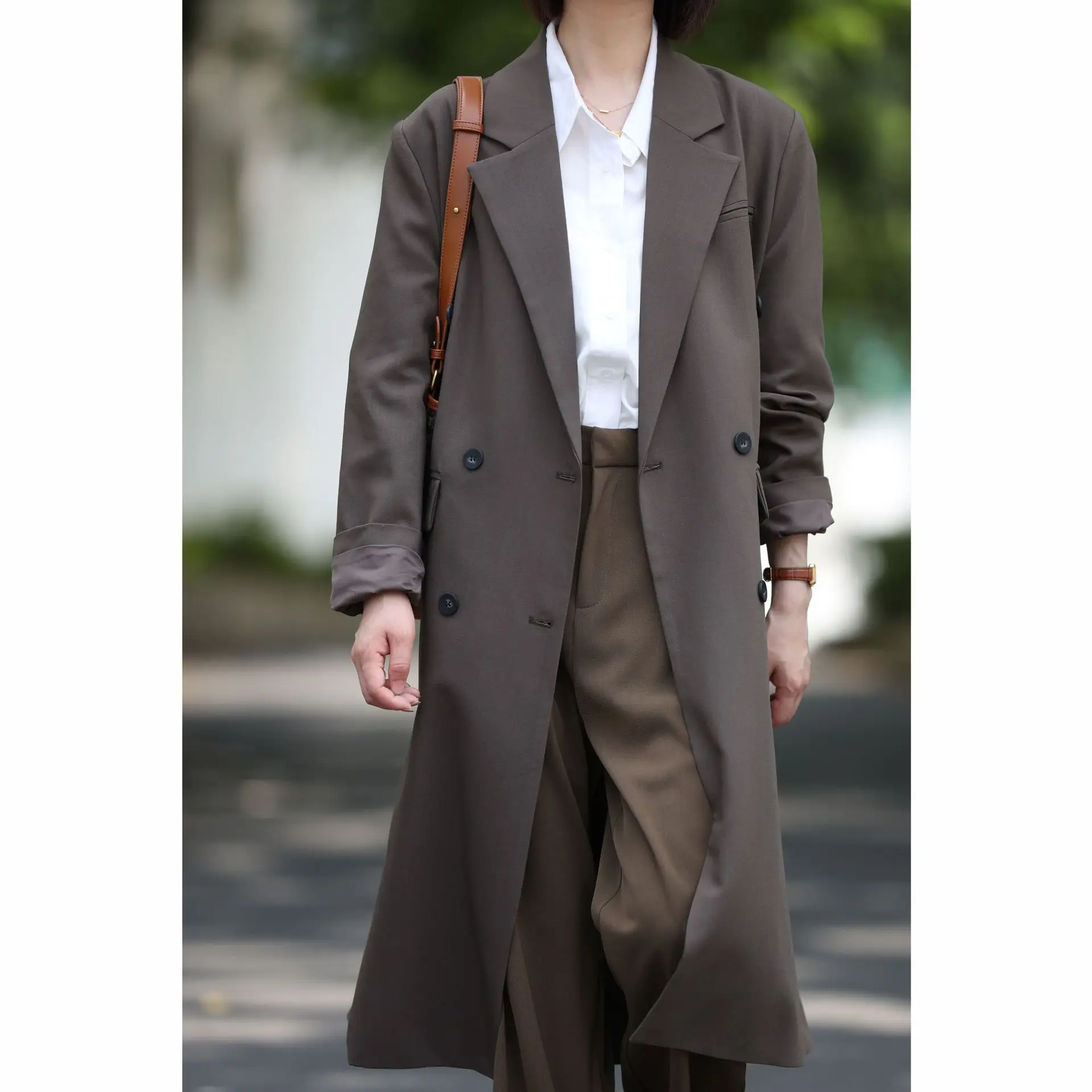 

2021 Autumn Women Suit Coat New Korean Style Temperament Design Sense Medium And Long Top