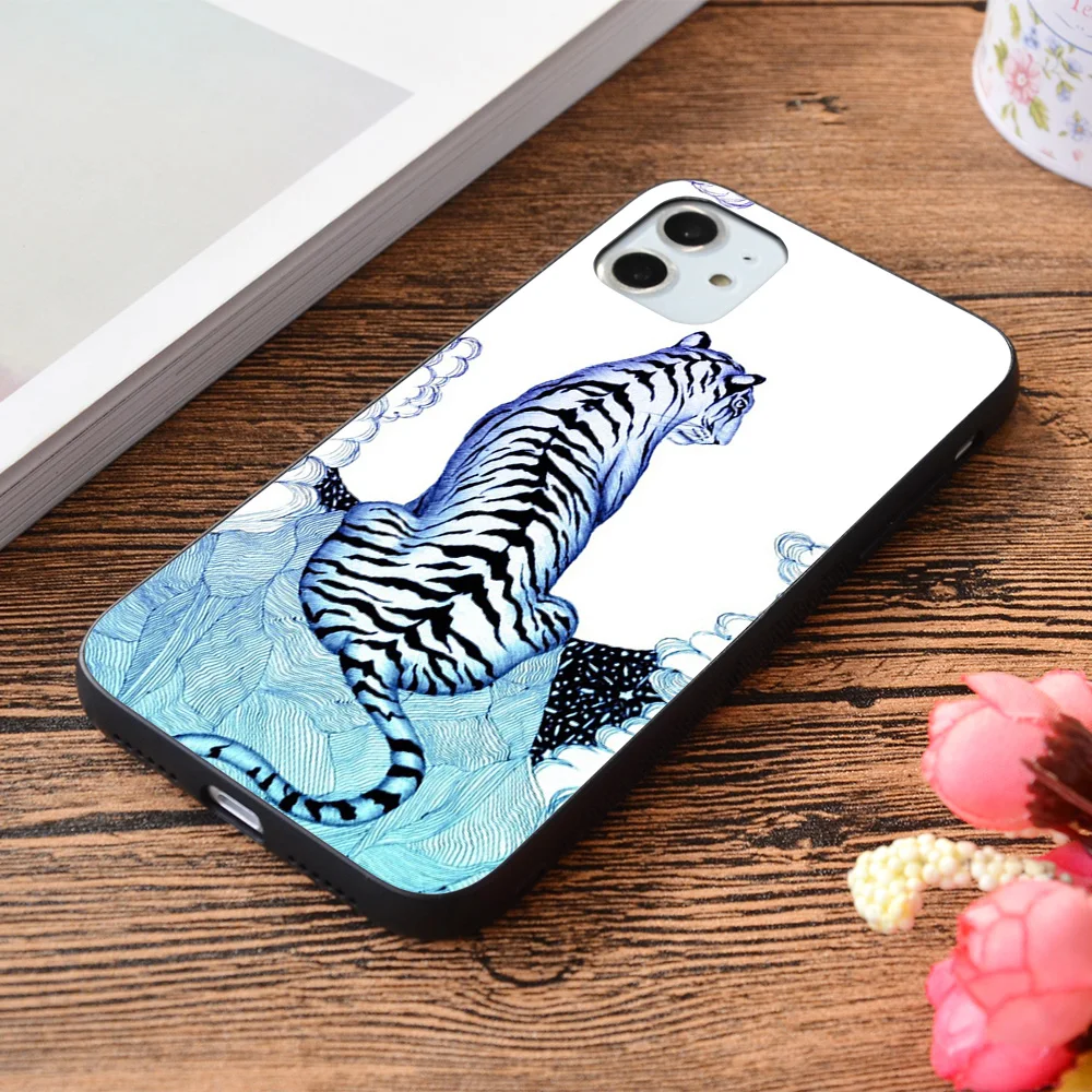 

For iPhone Tiger Moon Soft TPU border Apple iPhone Case