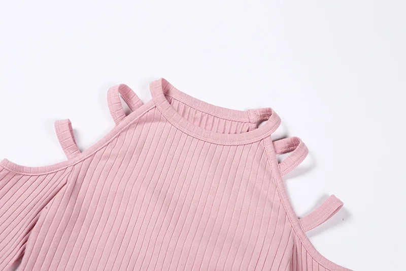 2019 зимняя женская Сексуальная футболка с открытыми плечами однотонный