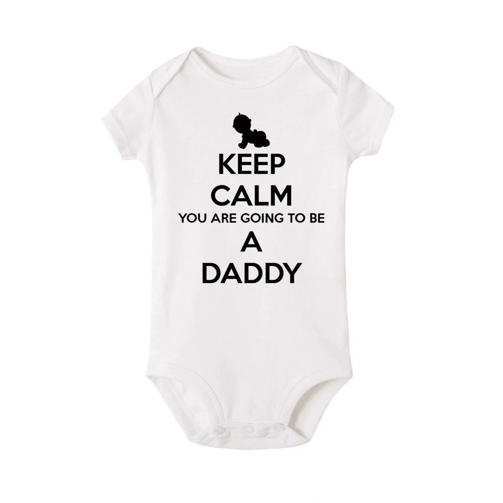 Комбинезон для новорожденных с принтом Keep the Clam You Going Be a Dad одежда маленьких