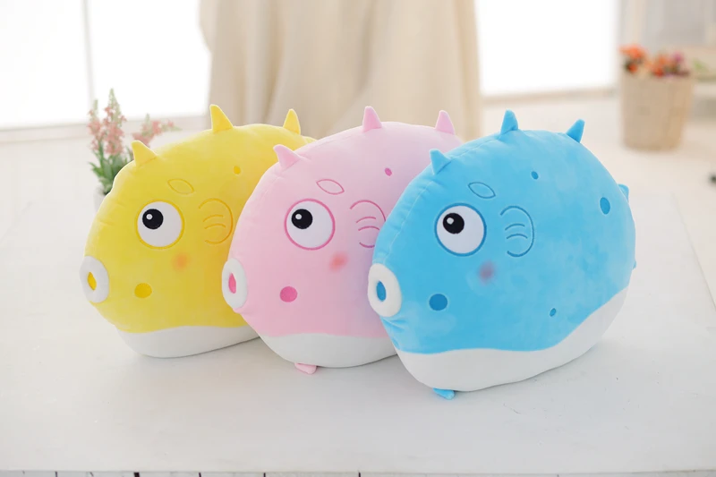 Мультяшная симпатичная Рыба фугу плюшевая подушка Globefish чучела животное кукла