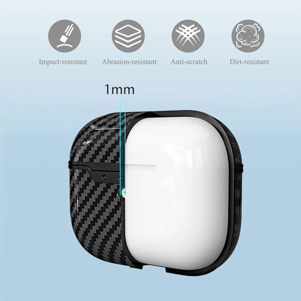 Противоударный футляр для наушников AirPods Pro Чехол из углеродного волокна