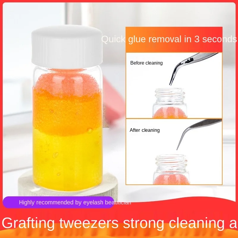 

10/25ml Bottle Professional Eyelash Glue Remover Liquid Eyelash Tweezers Cleaning Sponge Eyelashes Extension Cleaner Makeup