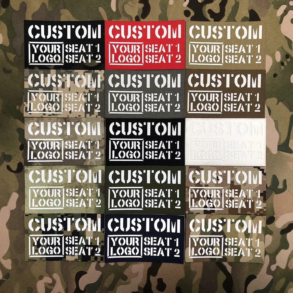 Custom Laser Cutting IR IFF Infrared Reflection Patch Name Tapes Tag Brand White Letters Morale Tactics Military Airsoft