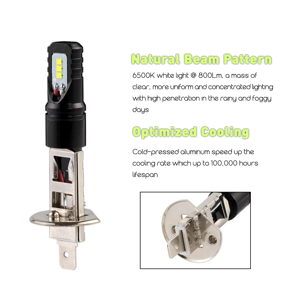 NIGHTEYE H1 H7 H11 светодиодный противотуманные лампы 9005 9006 светодиоды с чипом CSP 8 Вт 1600LM Автомобильный светодиодный вождения авто лампы туман светильник для 6500 к белый свет 12 В