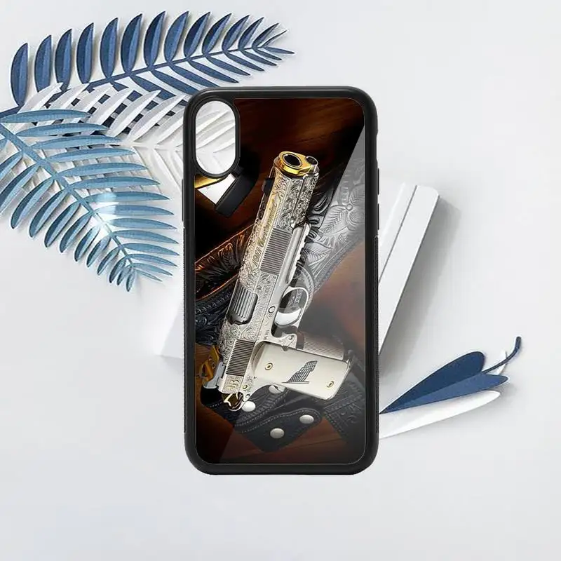

Limited Edition 24K Gold 1911 Guns Phone Case TPU For iPhone X XR XS 11 12 mini Pro MAX 6 6S 7 8 Plus SE 2020