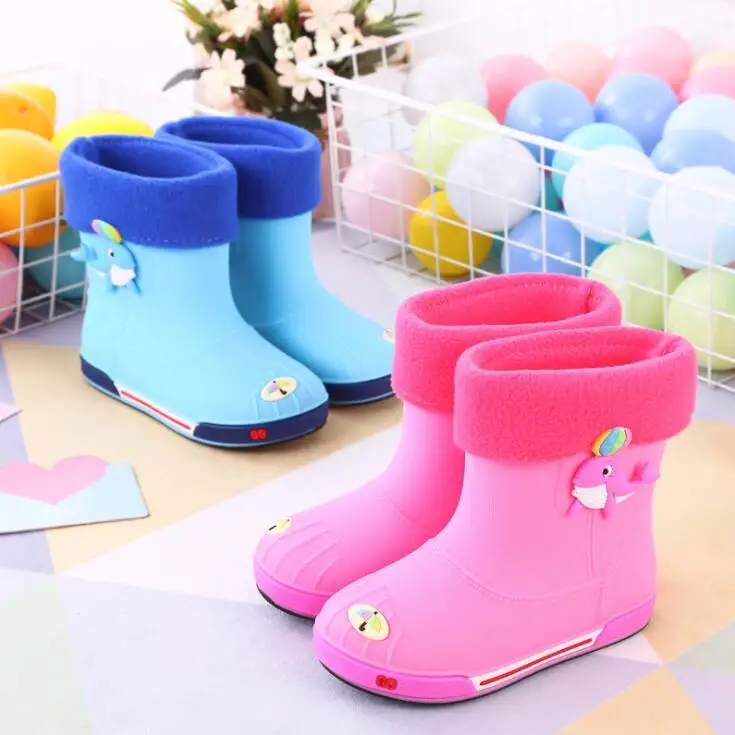 Всесезонные детские туфли для дождя модная классическая детская обувь из ПВХ и