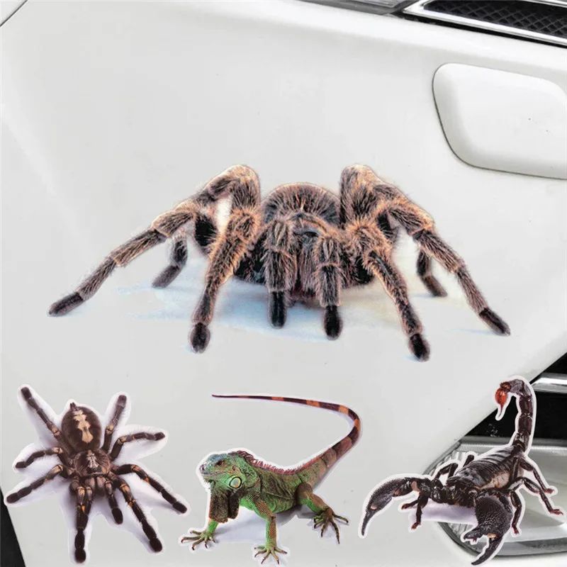 

New 1PC Spider Scorpion Lizard Emblem Badge Car Sticker 3D Cartoon Mark Logo Car Styling Shelter Scratches Auto Sticker
