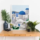 Океан Лето Санторини Греция путешествия настенная Картина на холсте скандинавские постеры и принты настенные картины для гостиной украшение для дома