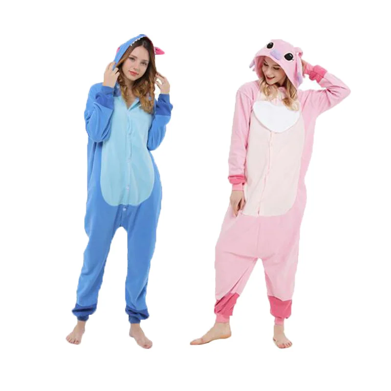 Флисовый комбинезон синего и розового цвета блестящая женская пижама для