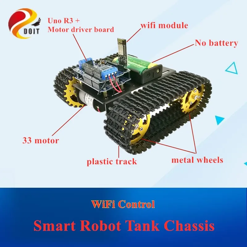 DOIT mini T101 умный робот бак с Wi Fi управлением гусеничная Автомобильная платформа