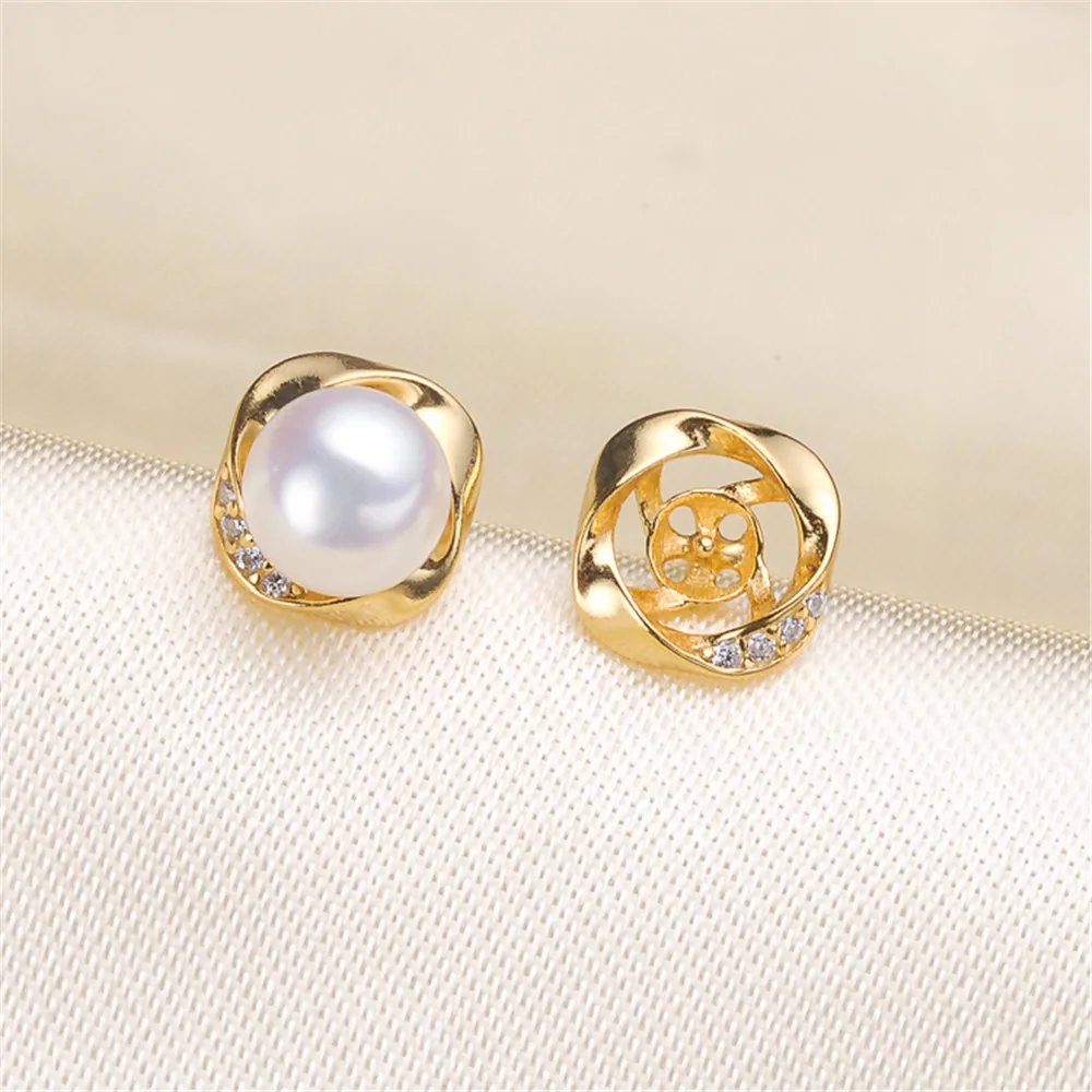 

925 Sterling Silver Plating Earrings Pearl Earrings Accessories Findings Earrings Jewelry Parts Fittings Mountings DIY Girl Gift