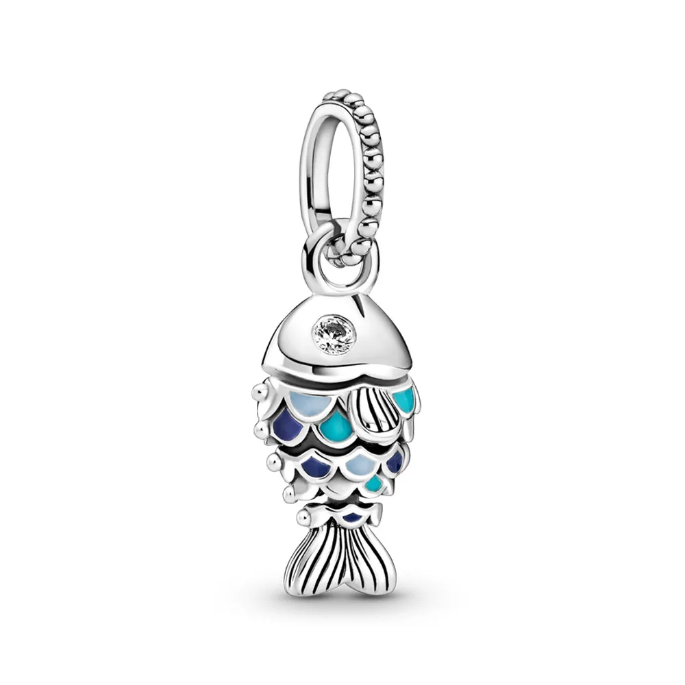 

2021 New S925 Silver Beads Doflamingo apple dangle pendant Charm fit for Original PanBrand Bracelet & Necklace jewelry