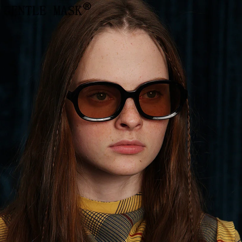 

New Model Fashion Unisex Oval Sunglasses Women Men Fashion Oversized Frame Sunglasses Female Retro Rivet Glasses UV400