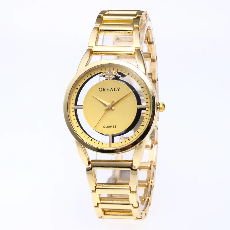 

2021 New Creative Luxury Hollow Women's Watch High-End European and American Style Alloy Steel Belt Women's Bracelet Watch