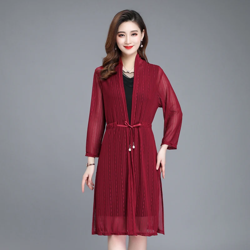 

New Spring Summer Thin Long Cardigan Womens 8 Colors Knitted Shawl Sunscreen Clothing Ladies Coat