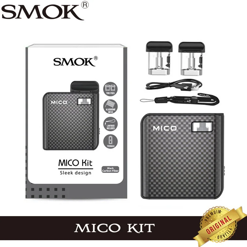 Оригинальный набор SMOK MICO 1 7 мл картридж Pod 700 мАч Mico батарея 10 26 Вт MOD Mesh MTL