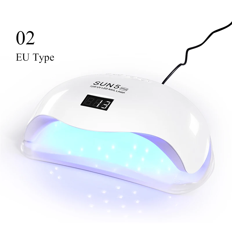 72w White EU Type От BORN PRETTY-светодиодная УФ-лампа для ногтей для сушки всех видов Гель-лак для ногтей 72/48/36/30/24/6W для ногтей Сушилка для ногтей Маникюр нейл-арта - Цвет: 72w White EU Type