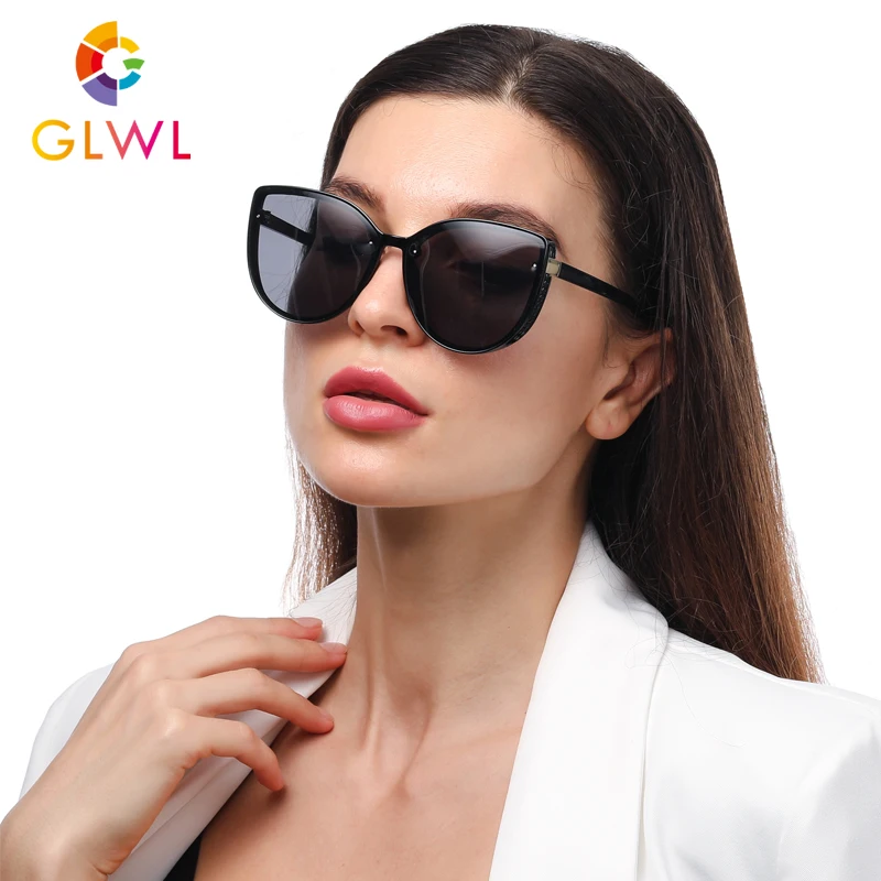 

Солнцезащитные очки женские, кошачий глаз, поляризационные линзы, винтажные, большого размера, 2021