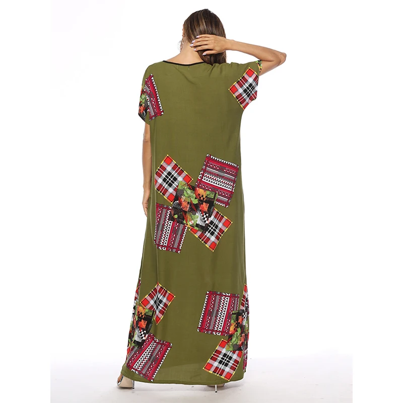 2019 Последняя мусульманская Абаи печатных платье макси юбка Исламская Турции