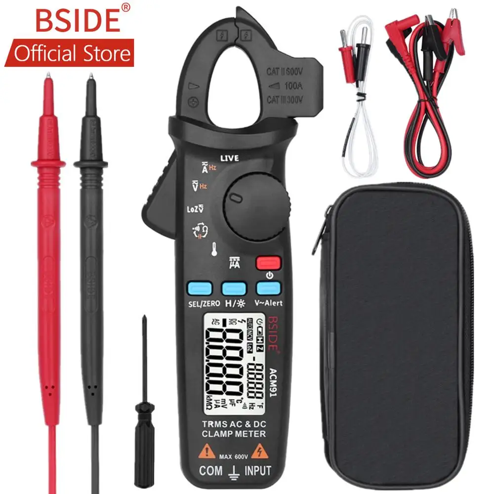 ACM91 цифровой AC/DC токовые клещи авто диапазон ремонт автомобиля TRMS мультиметр