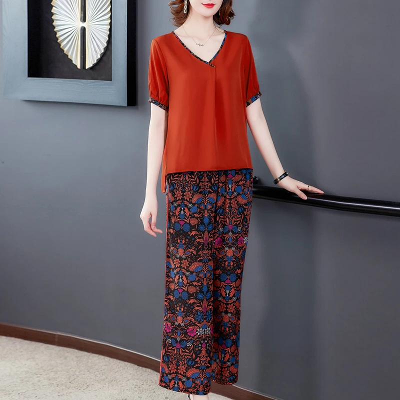 Женский комплект из двух предметов повседневный топа с коротким рукавом и