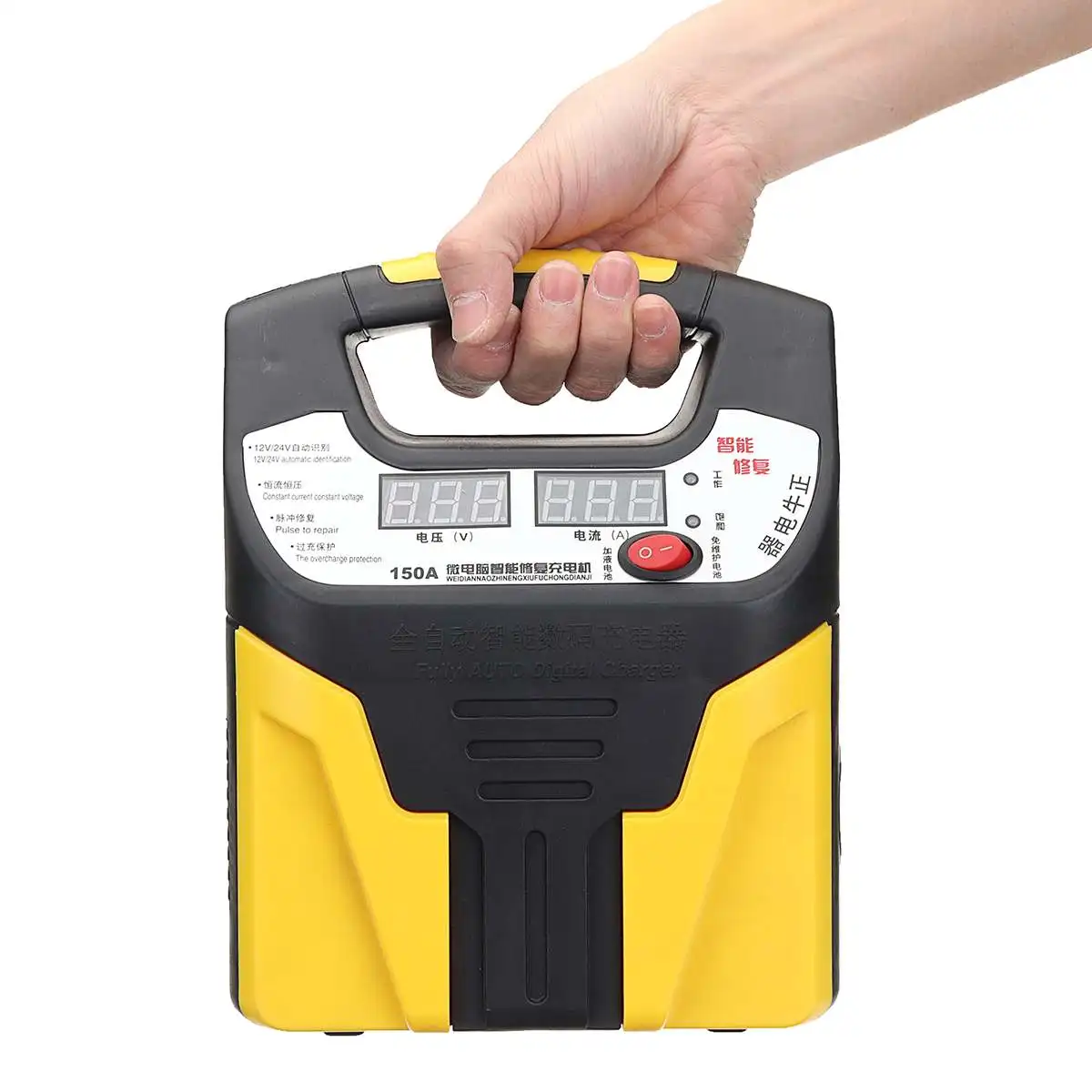 Автоматический 12V/24V автомобиль хранения Батарея Зарядное устройство ЖК дисплей
