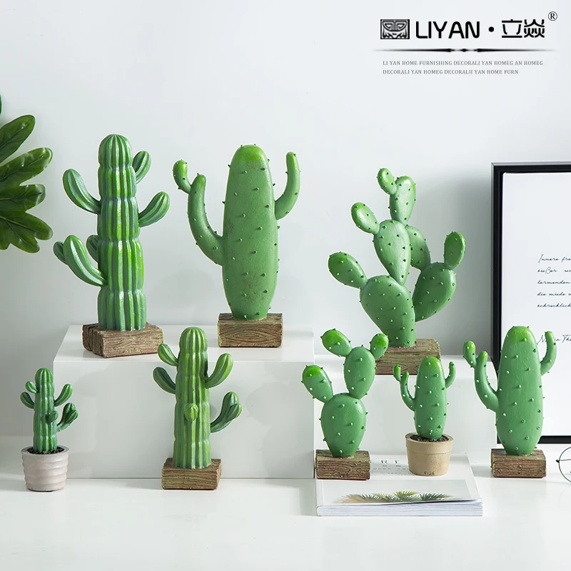 

Nordic resin green plant cactus simulation potted indoor Internet cafe home stay TV cabinet porch decoration