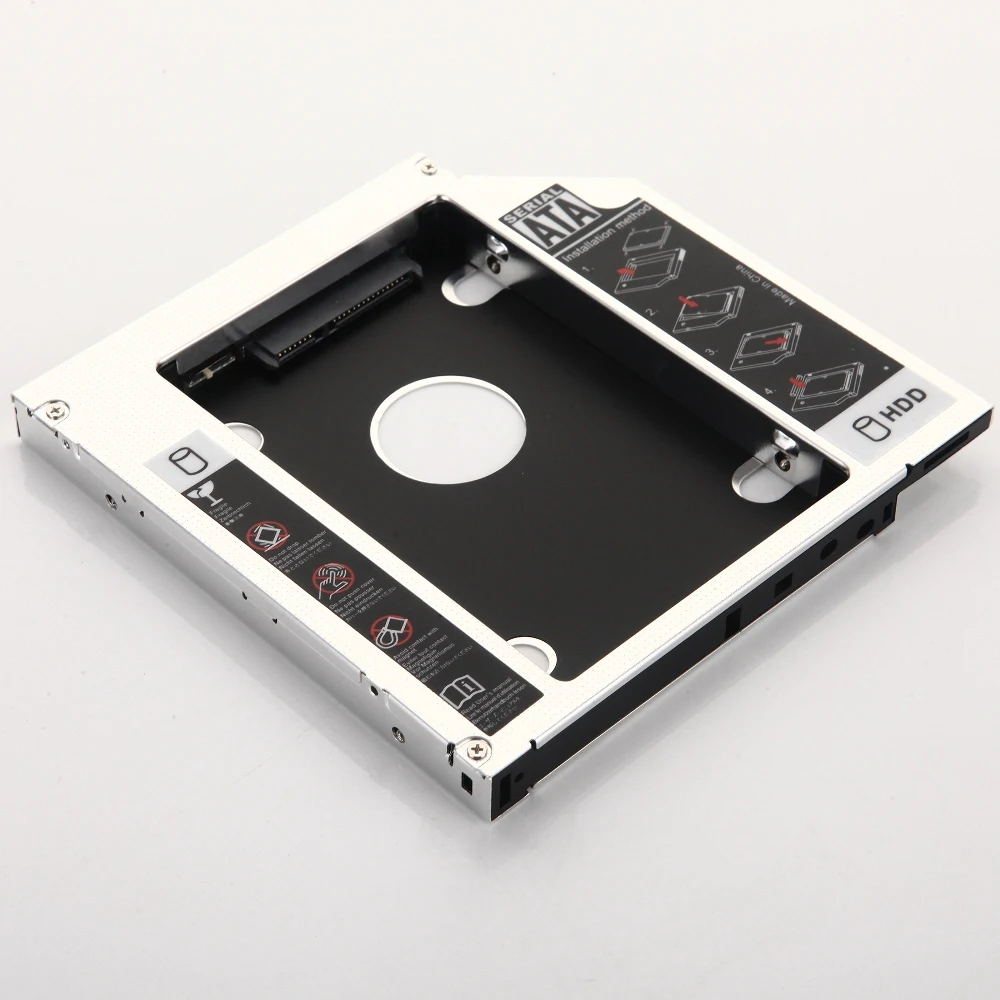 Универсальный алюминиевый 12 7 мм SATA 2-й жесткий диск HDD SSD Optical bay Caddy рамка для Acer Aspire