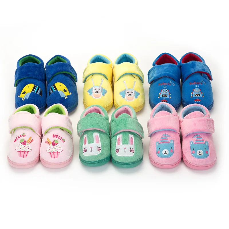 

Lemonkid/Детские домашние тапочки с собачкой для мальчиков и девочек; Зимняя теплая Повседневная обувь принты животных; Нескользящие домашние ...