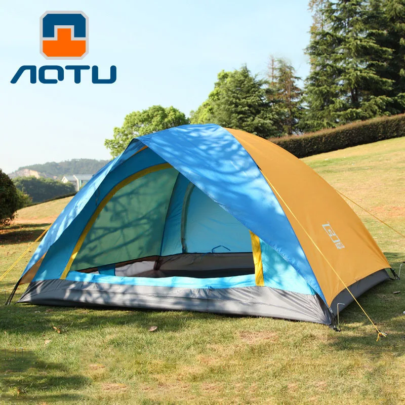 

2 People Outdoor Camping, Mountaineering, Fishing, Double Layer, Waterproof And Windproof, Mosquito - Proof Folding Tent