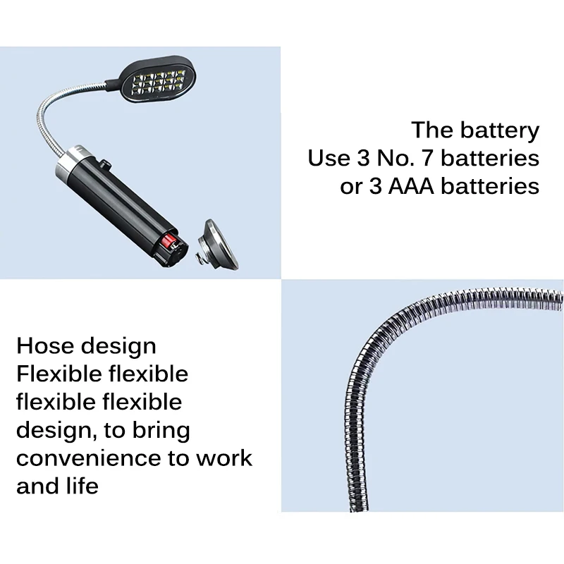 

Portable LED Flashlight Working Lamp Magnetic Flexible Gooseneck Outdoor Light free for you to change the light angle new