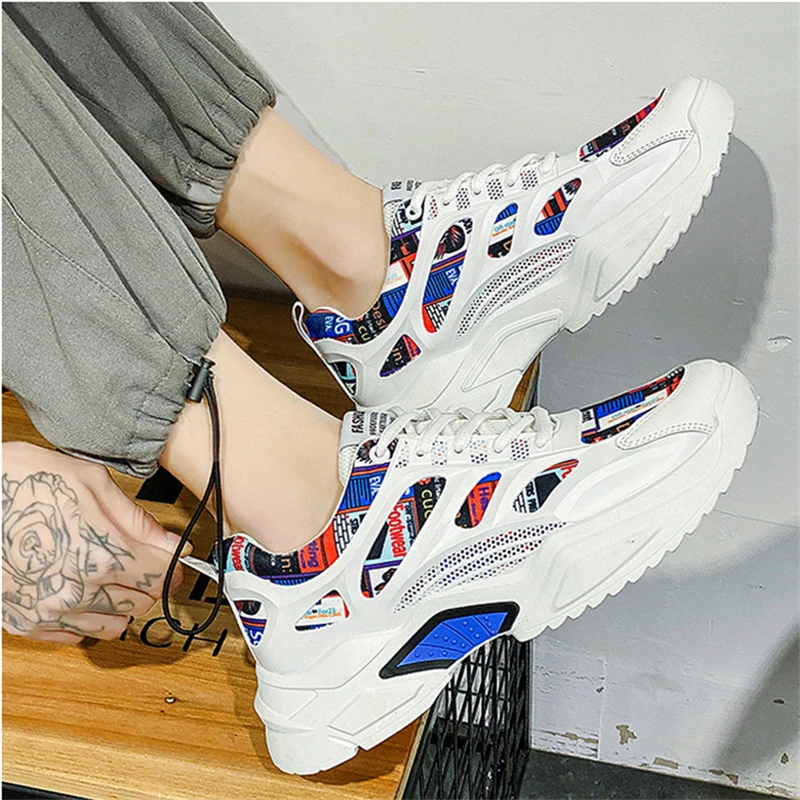 

Trend Men's Sneakers Breathable Comfortable Male Running Shoes Thick Bottom Men Casual Sports Shoes Man Spring Autumn 2021 New