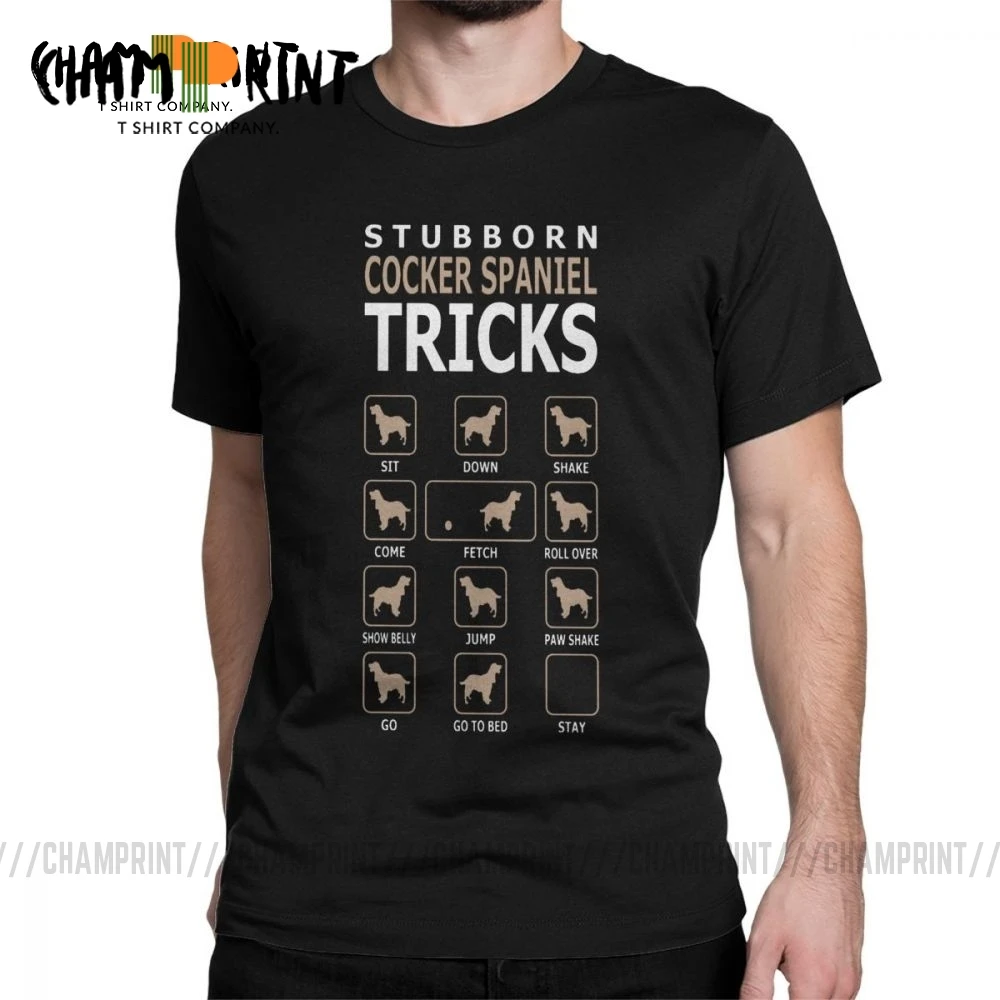 Упрямый кокер спаниель забавная футболка для собак мужская одежда с принтом