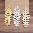 10 шт. 89*32 мм металлическая железная филигранная пластина для штамповки листьев золотогосеребряного цвета Листья Разъемы DIY аксессуары для изготовления ювелирных изделий