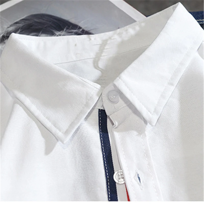 

RUELK Autumn New Men's Fashion Long Sleeve Shirt Casual Japanese Oxford Stripe Printed Long Sleeve Shirt Men's Clothing S3-XL