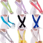 1 пара, 20 цветов, удобные женские теплые хлопковые длинные перчатки без пальцев, модная одежда, аксессуары, анти-УФ, солнцезащитные перчатки