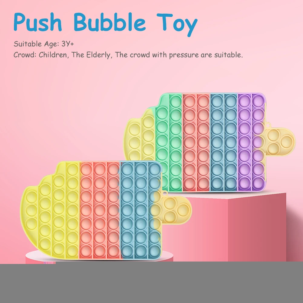 

Silicone Ice Cream Push Bubble Large Size Sensory Toy Anti-stress Squeeze Toy Relieve Autism Stress Reliever Toy for Kid Adult