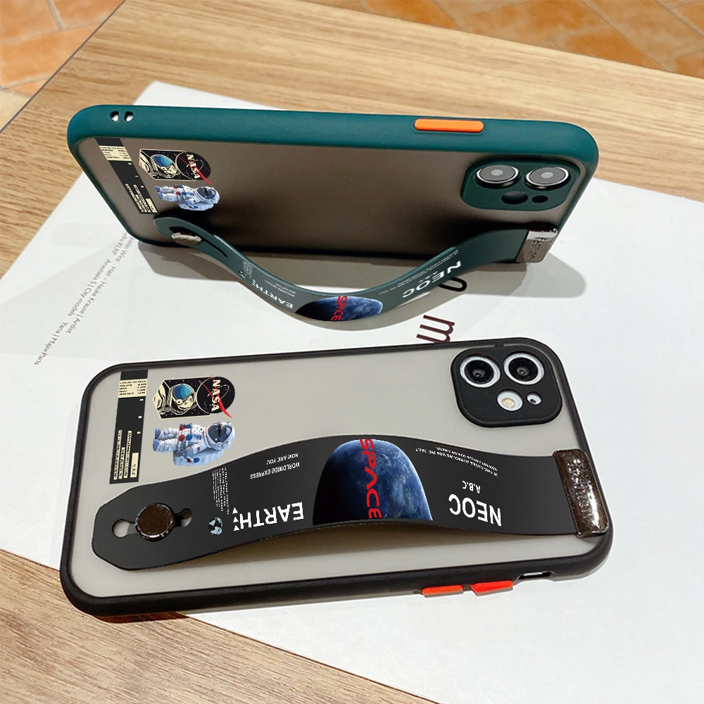 Чехол с ремешком на запястье астронавтом для Xiaomi Redmi Note 10 Pro 5G 10S 2 7 8 6 5 5A Prime