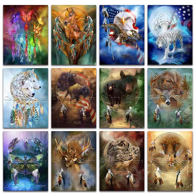 Полноразмерная алмазная живопись вышивка крестиком животные красочная стрекоза