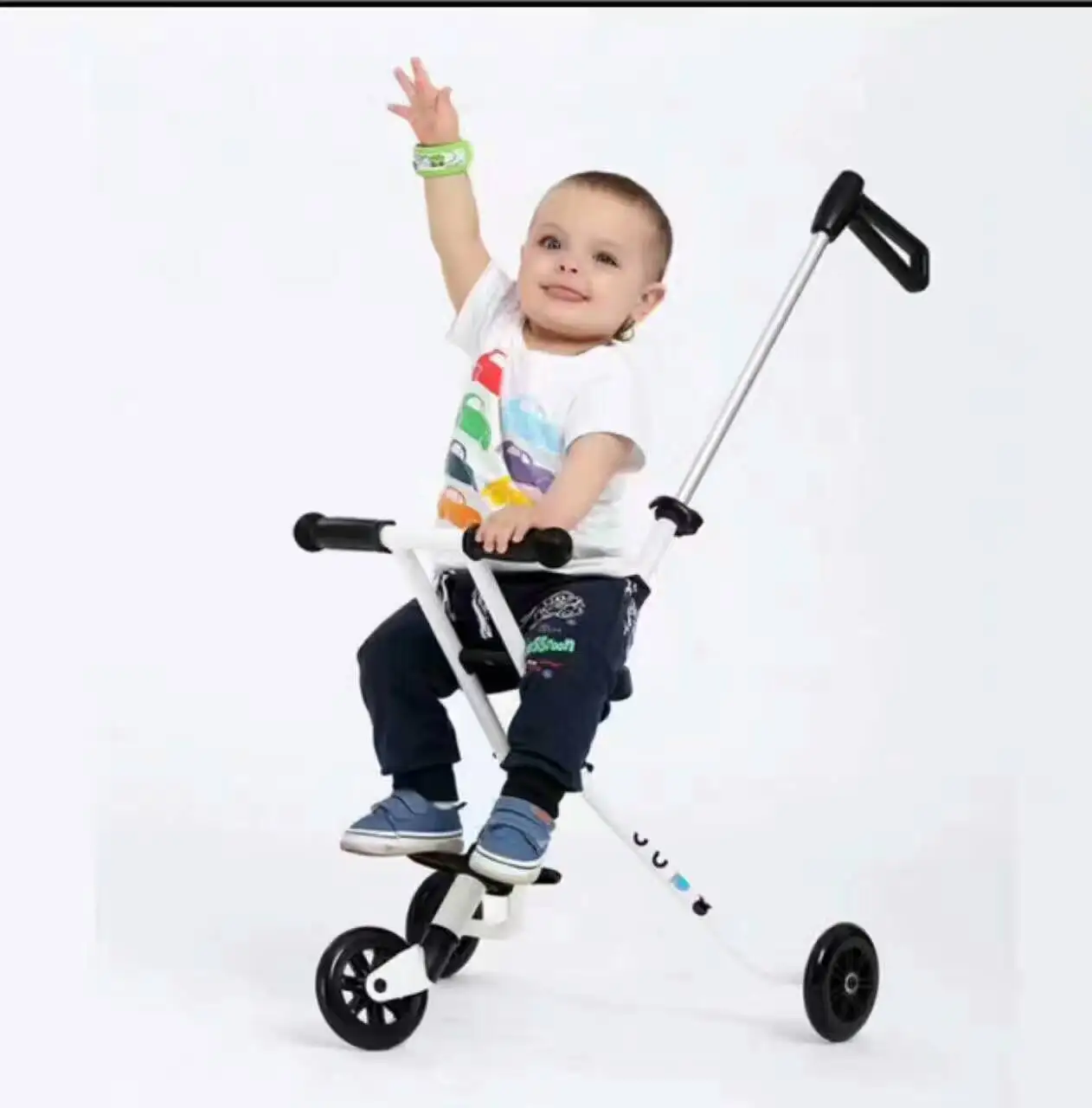 

LK710 трехколесный Детский самокат, складной стальной ножной скутер, белая детская коляска для детей 0-3 лет, 30 кг