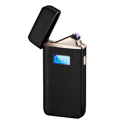 Matte Black Новая электрическая зажигалка со светодиодный дисплеем питания сигарета с зарядкой от USB Зажигалка Ветрозащитная дуговая плазменная Зажигалка гаджеты для мужчин - Цвет: Matte Black