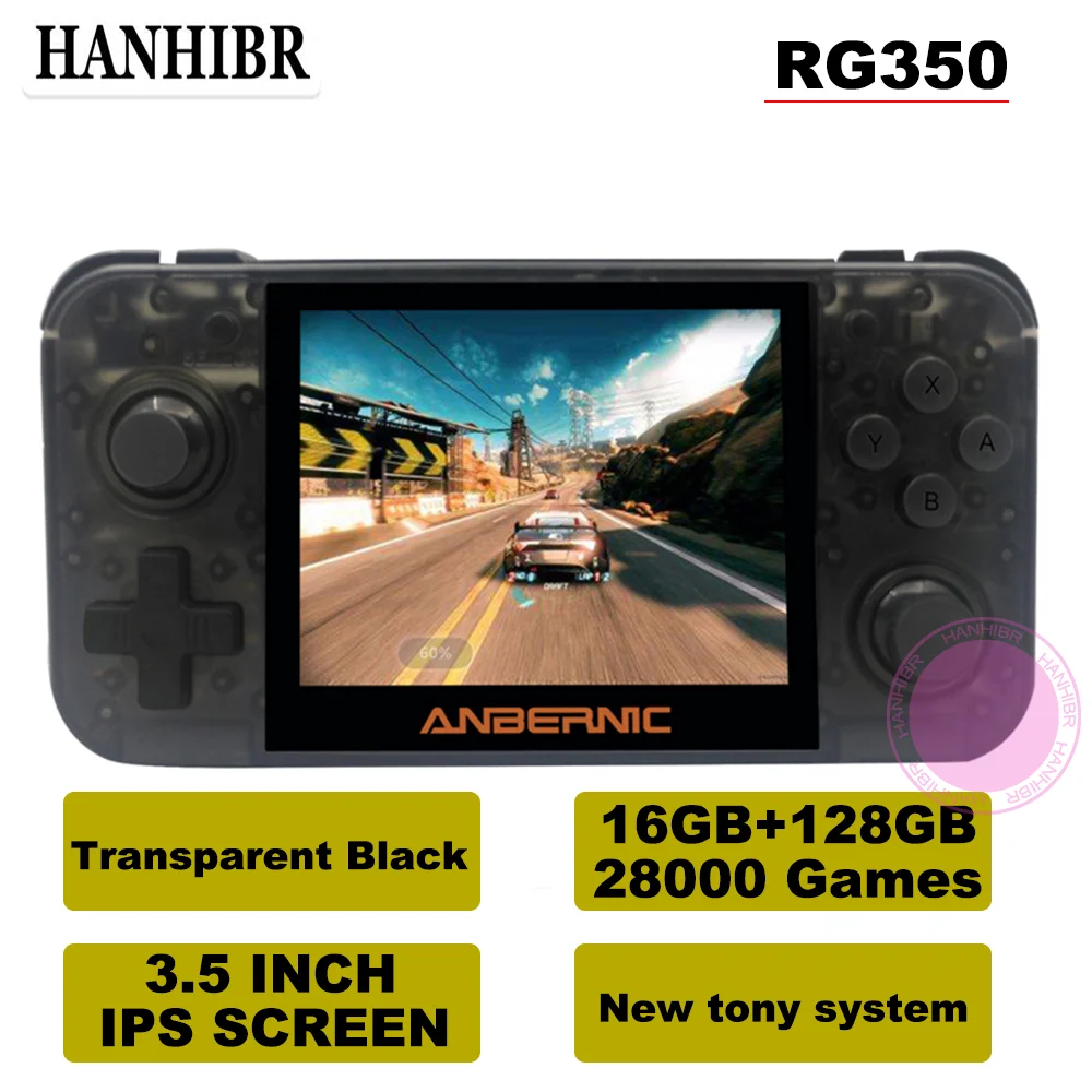 ANBERNIC RG350 ips Ретро игры 350 видео игры обновление игровой консоли ps1 игры 64 бит opendingux 3,5 дюймов 28000+ игры rg350