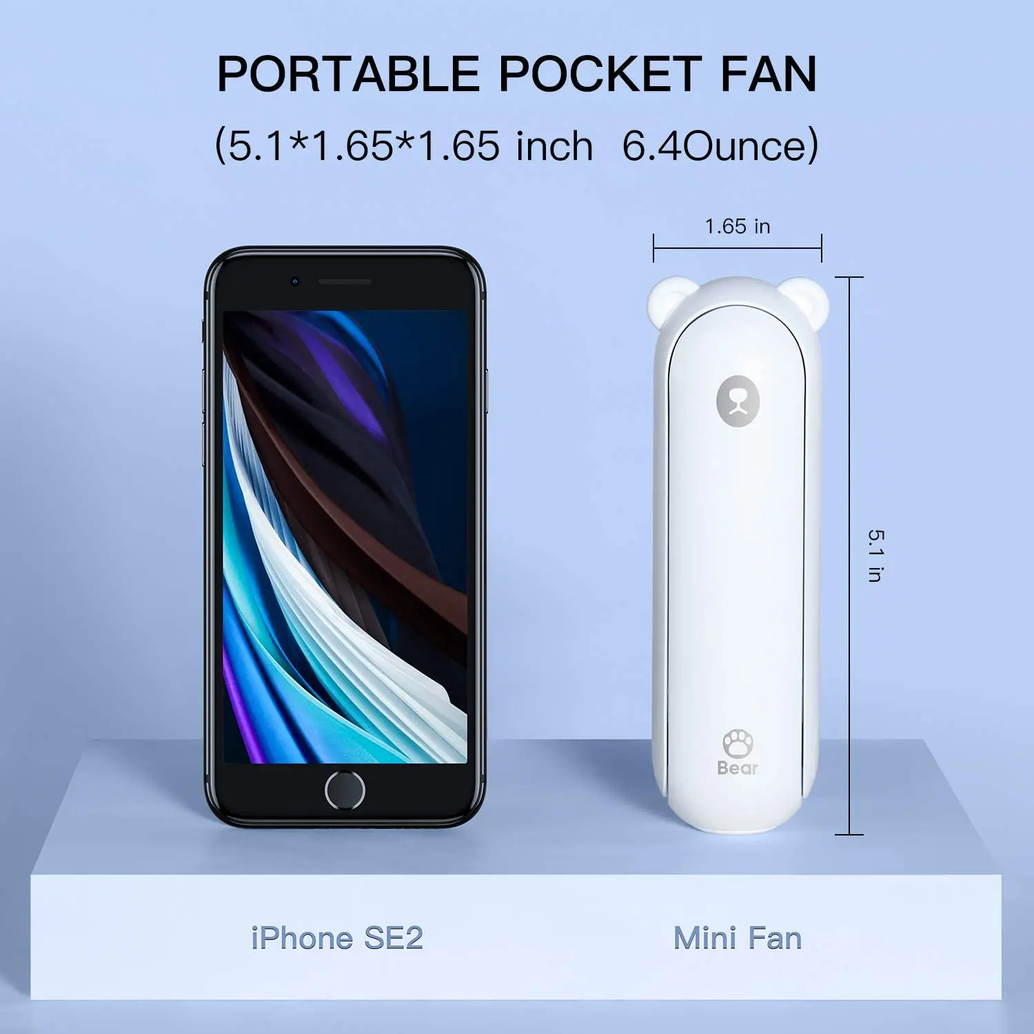 

4800mAh mobile power bank pocket fan portable battery-powered or USB-powered folding personal fan Handheld fan with power bank